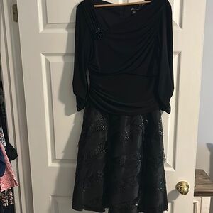 S.L. Fashions Black Dress with Sequin Detail